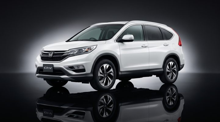 White Honda CR-V SUV in studio