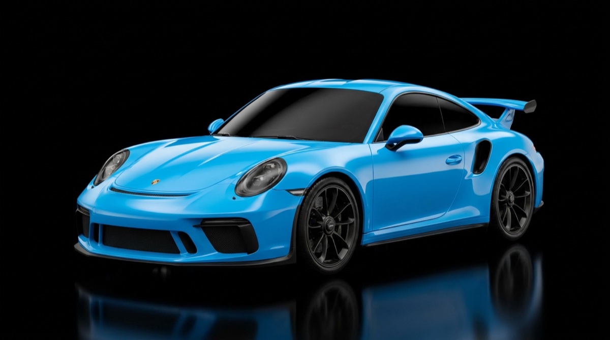 Blue Porsche 911 GT3 RS with a ceramic coating