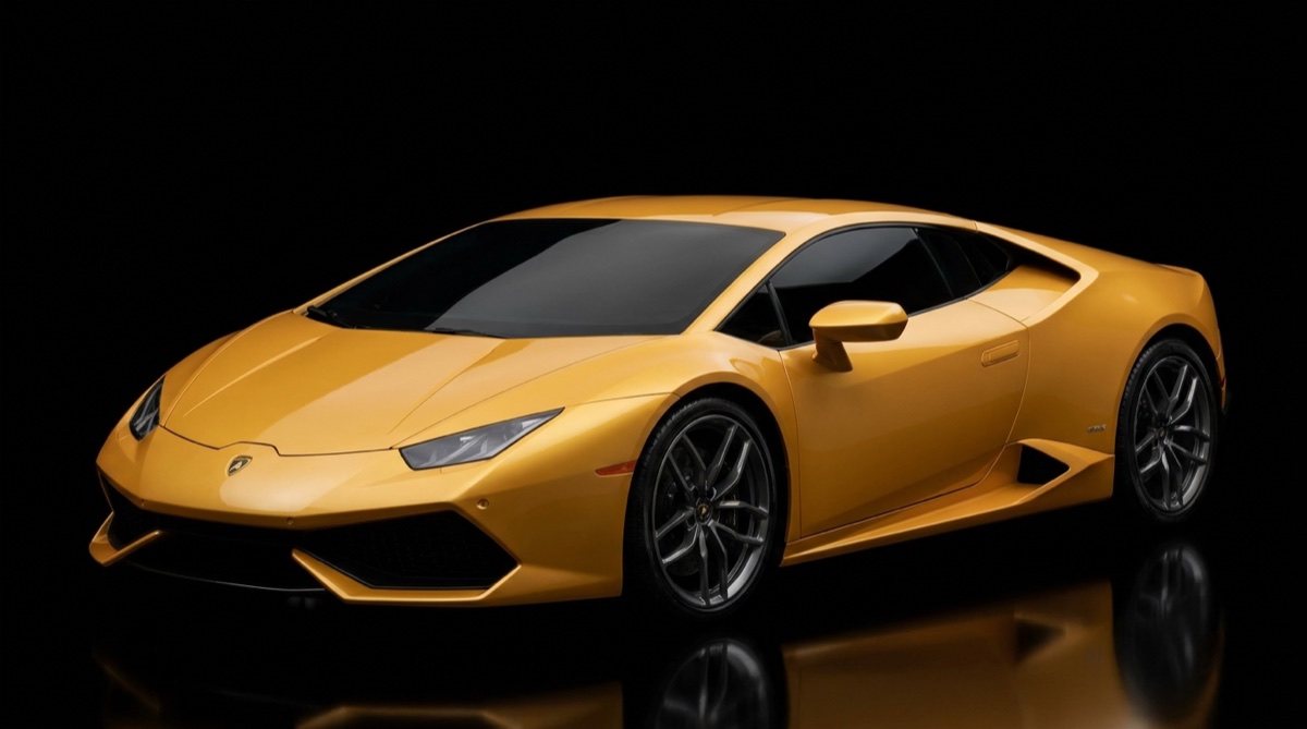 Gold Lamborghini Huracan with a ceramic coating