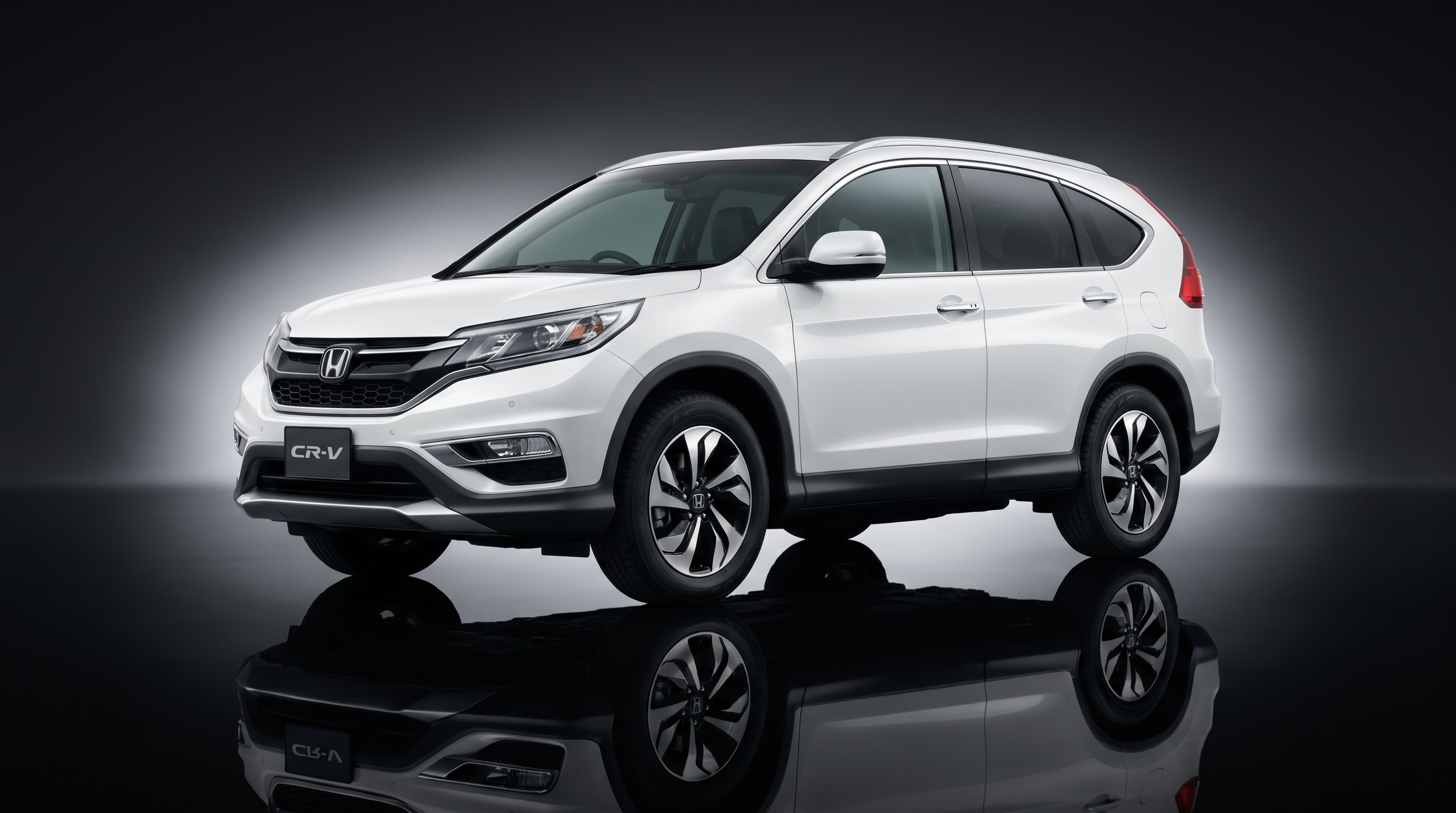 White Honda CR-V SUV in studio