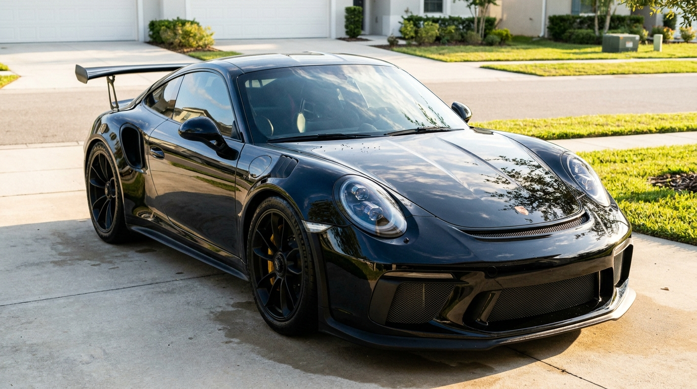 A sparkling clean car